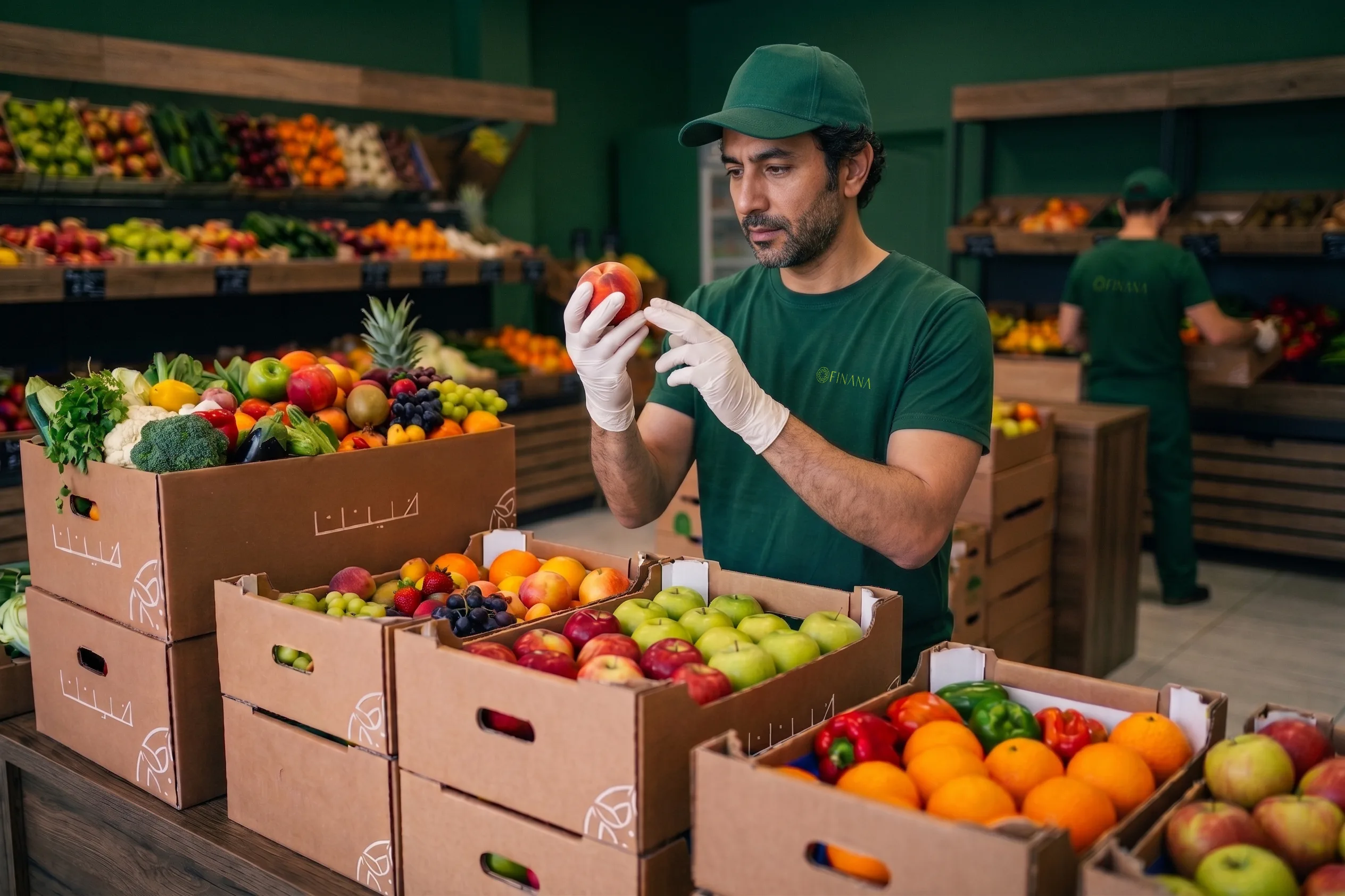 Fresh produce being curated